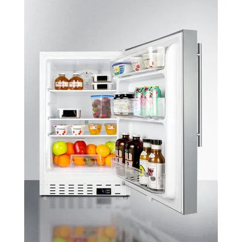 Summit 21" Stainless Steel Door All-Refrigerator ALR46WSSHV