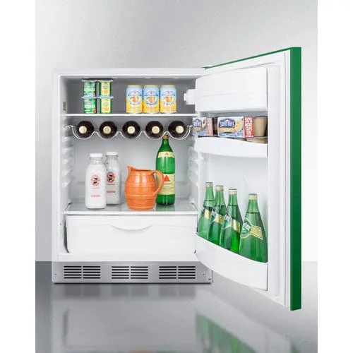 Summit 24" ADA Complaint Green Finish All-Refrigerator BAR611WHGADA