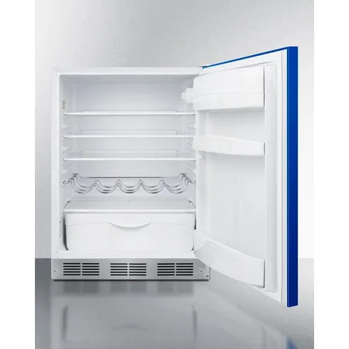 Summit 24" ADA Compliant Blue Finish All-Refrigerator BAR611WHBADA