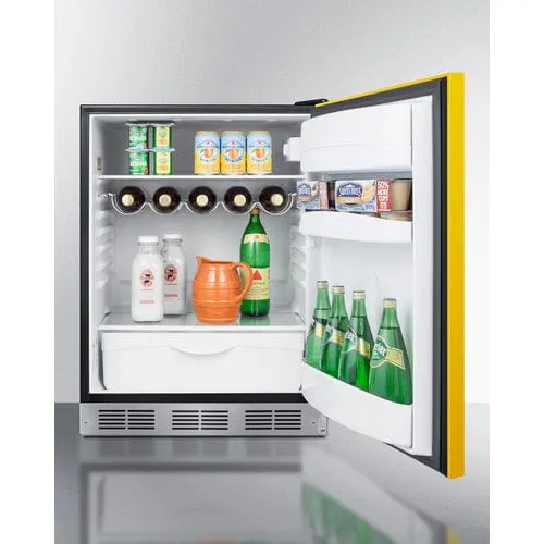 Summit 24" ADA Undercounter Yellow Door All-Refrigerator BAR631BKYADA