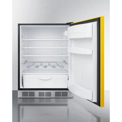 Summit 24" ADA Undercounter Yellow Door All-Refrigerator BAR631BKYADA