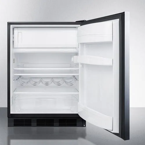 Summit 24" Black Cabinet Refrigerator-Freezer CT663BKSSHH