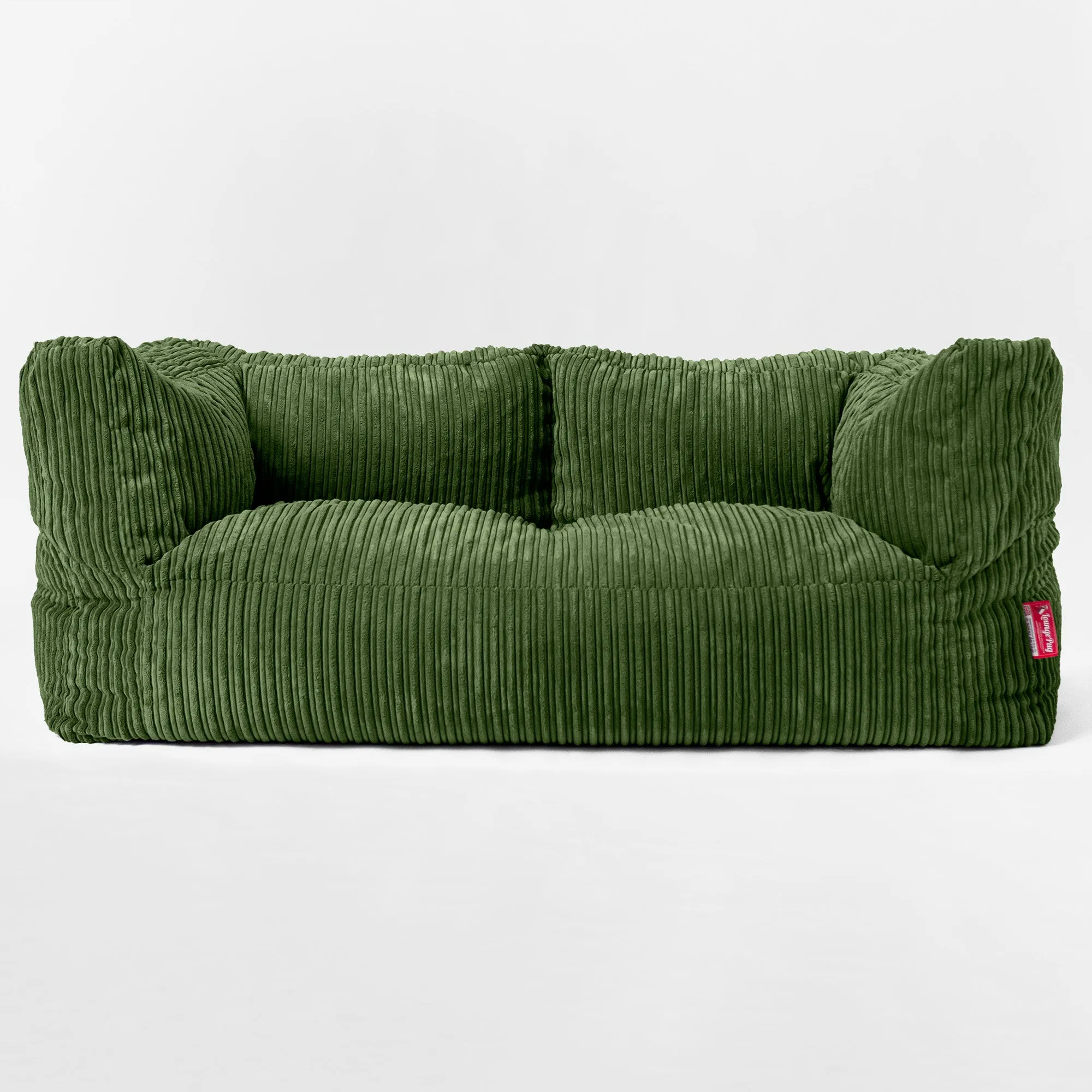 The 2 Seater Albert Sofa Bean Bag - Cord Forest Green