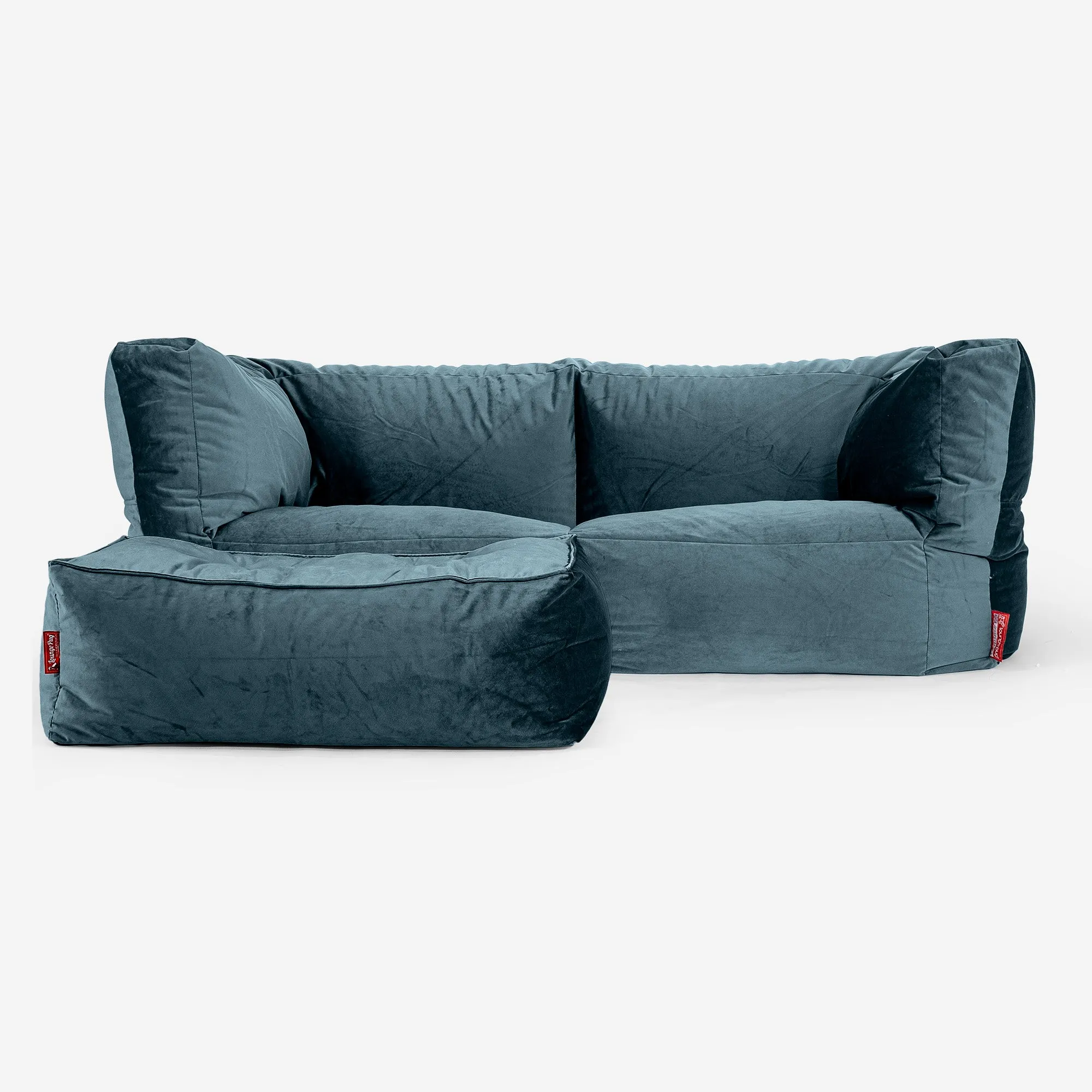 The 2 Seater Albert Sofa Bean Bag - Velvet Teal