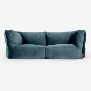 The 2 Seater Albert Sofa Bean Bag - Velvet Teal