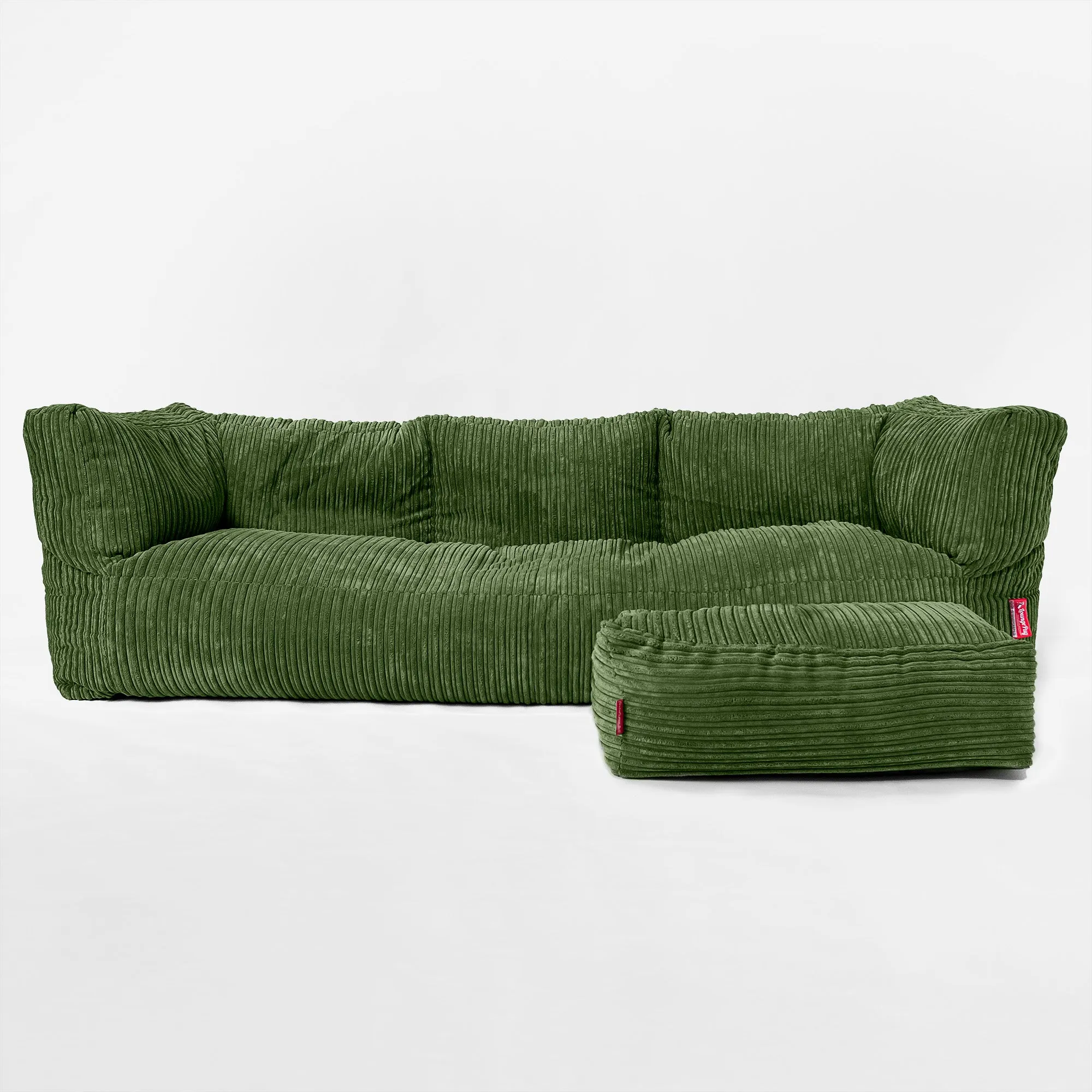 The 3 Seater Albert Sofa Bean Bag - Cord Forest Green