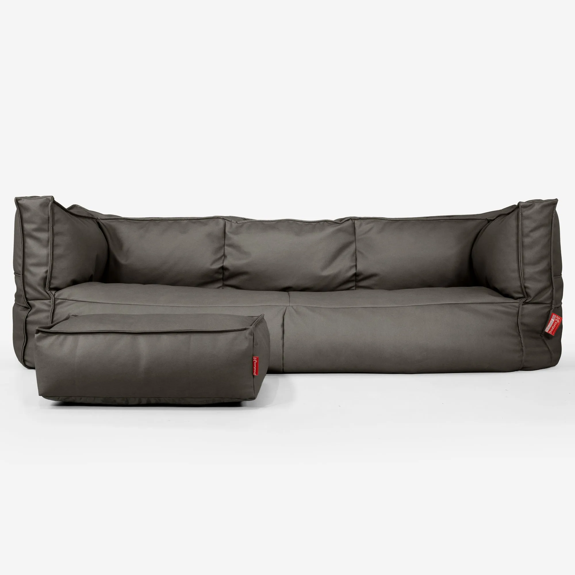 The 3 Seater Albert Sofa Bean Bag - Vegan Leather Grey