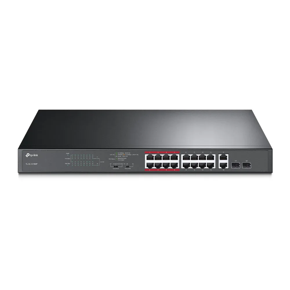 Tp-Link Tl-Sl1218mp - Switch - 16 Ports - Unmanaged - Rack-Mountable