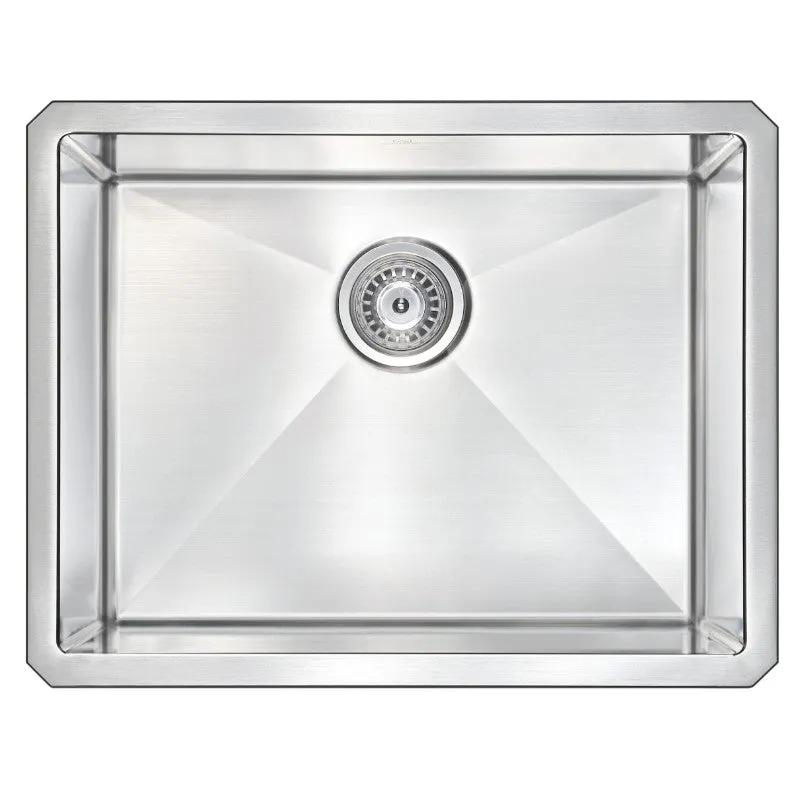 Vanguard 23" Single Basin Undermount Kitchen Sink in Brushed Satin