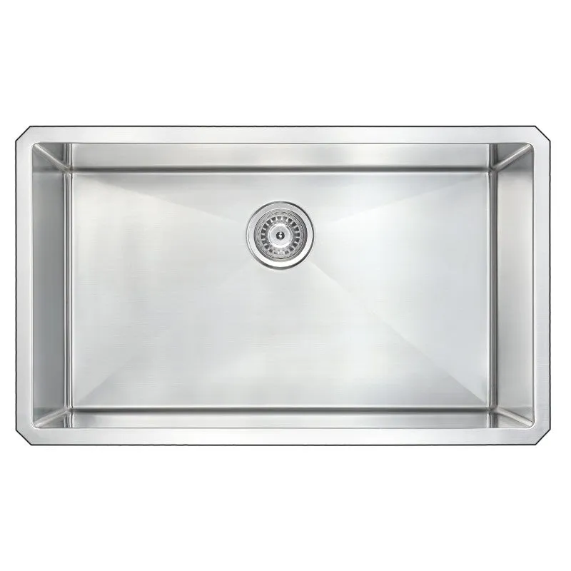 Vanguard 32.75" Single Basin Undermount Kitchen Sink in Brushed Satin