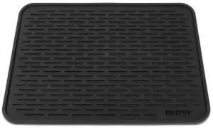 Xxl 24"X18" Large Black Dish Silicone Drying Mat & Trivet - Dishwasher Safe,