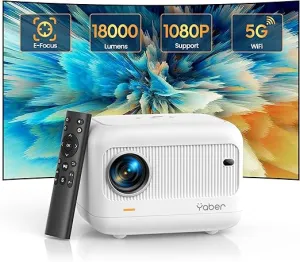 Yaber E1 Mini Projector with 5G WiFi and Bluetooth 5.2